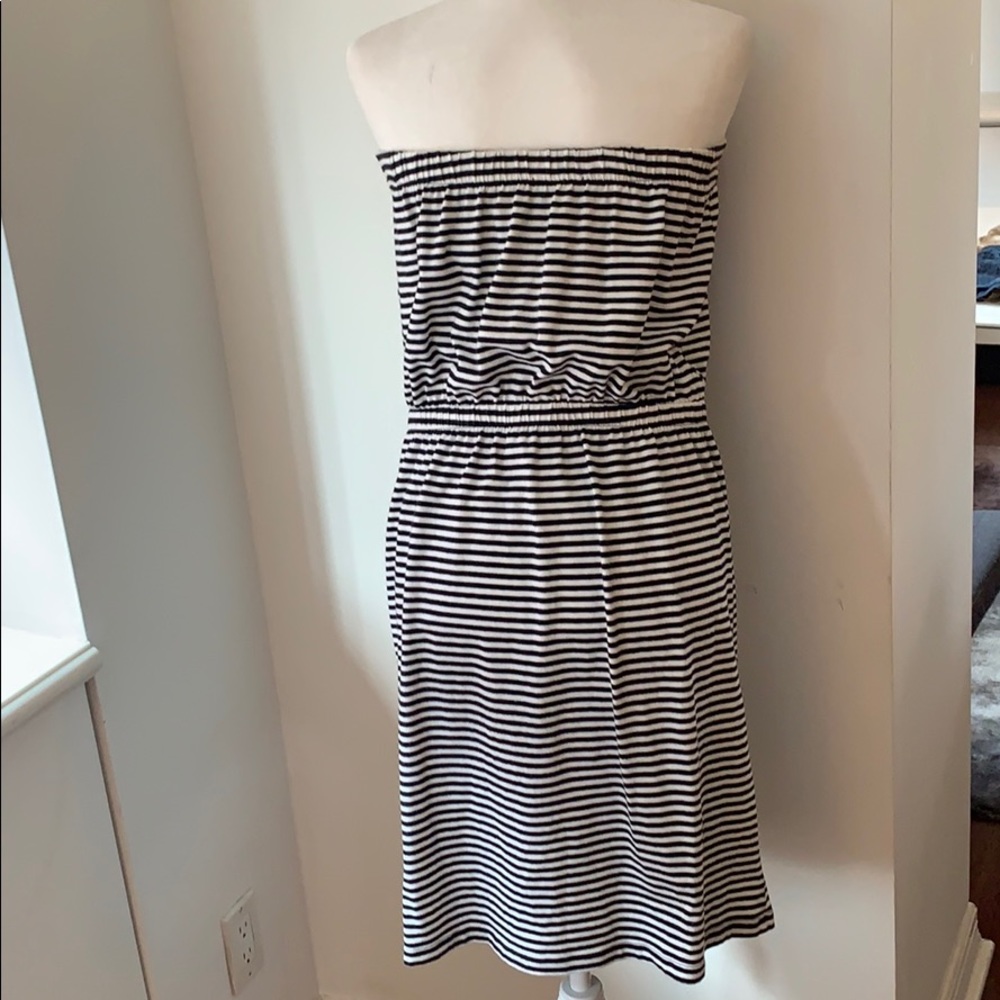 Gap Strapless, Striped Drawstring Waist Dress! - image 5